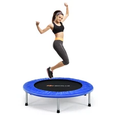 Goplus 36" Mini Folding Trampoline Portable Recreational Fitness Rebounder Blue