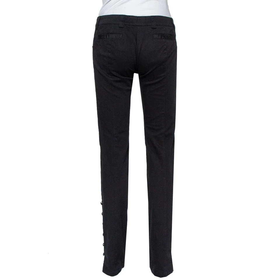 Emporio Armani Black Side Trim & Button Detail Trousers M - Image 3 of 4