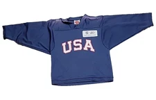Vintage K1 Sportswear USA Hockey NHL Activewear Blue Shirt Youth Large