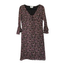 Vintage Y2K Floral Babydoll Long Sleeve Dress Womens L Autumn Boho