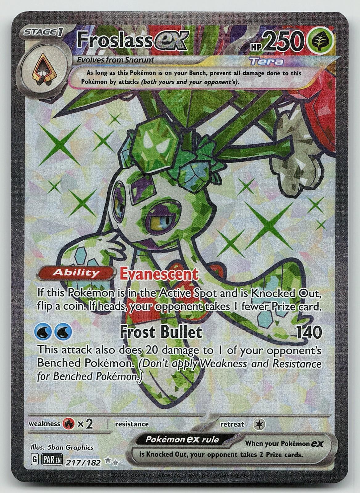 Pokemon Froslass ex 217/182 Paradox Rift Ultra Rare Holo NM