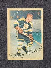 1953-54 PARKHURST FLEMING MACKELL #91 C  BIO FRENCH & ENGLISH RARE CARD - POOR