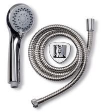Image of Croydex Amalfi 3 Function Shower Head Set Chrome with Hose & Wall Bracket