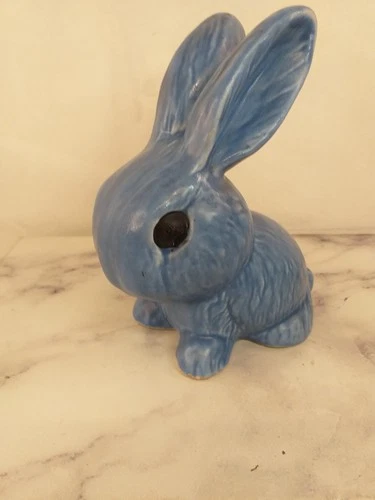 Vintage Sylvac Blue Snub Nose Bunny Number 1026 Figure (H12)