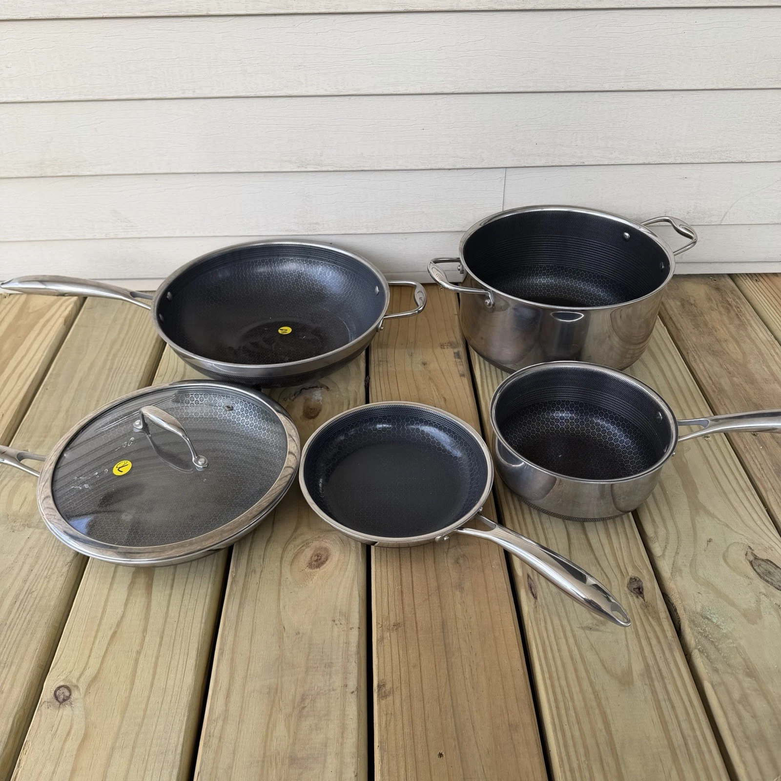 Hexclad Hybrid Cookware 6 Piece Set Preowned Great Condition