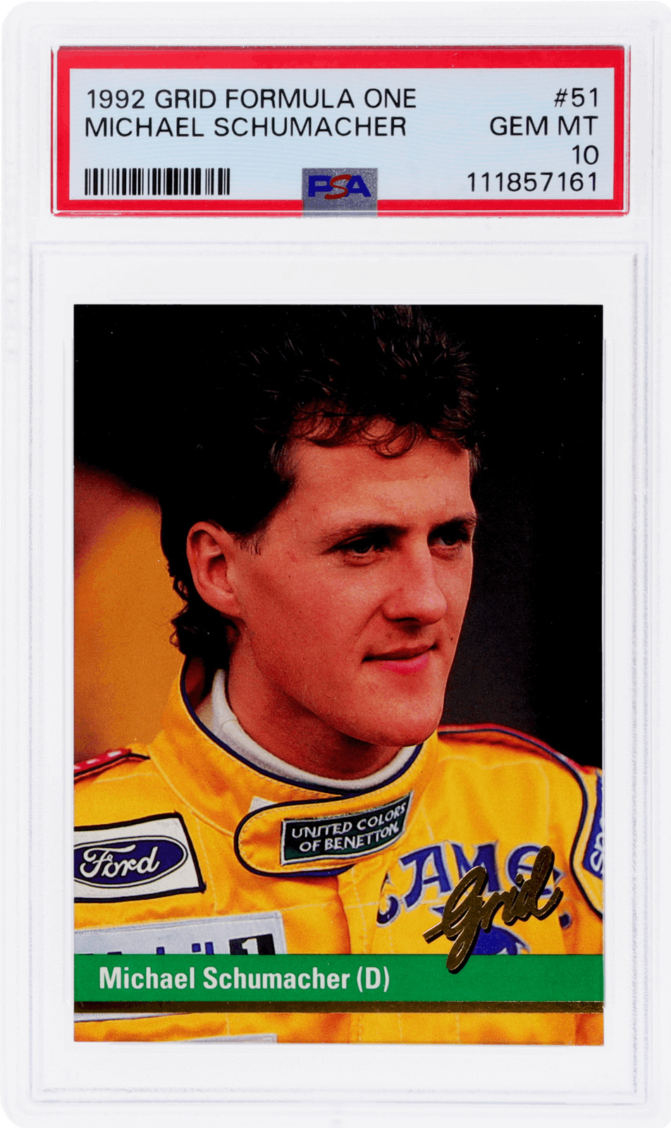 1992 Grid Formula 1 Michael Schumacher #51 PSA 10