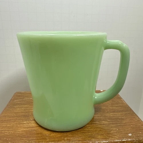 Vintage Fire King Jadeite D HANDLE  Green Coffee Mug