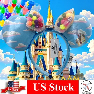Rare Disney-Parks UP Grape Soda Cap Balloons Mickey Minnie Ears Headband USA