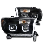 FOR 2007-2013 TOYOTA TUNDRA/2008+ SEQUOIA BLACK HALO PROJECTOR HEADLIGHTS LAMPS