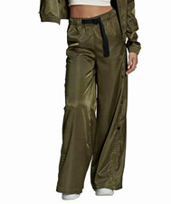 adidas Women s Green Satin Cargo Pants Wide-L...