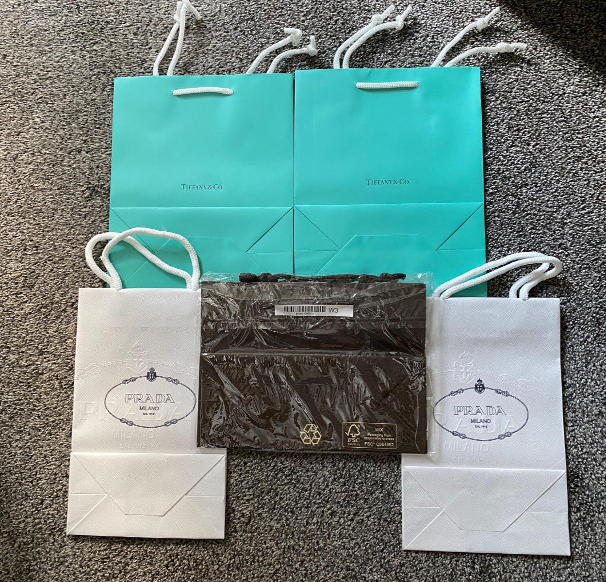 NEW Prada, Tiffany, GUCCI Firenze 1921 Paper Drawstring Gift Bags, Set of 5 thumbnail 2
