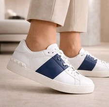 Valentino Garavani Open Leather Rockstud Low Top Sneakers Shoes Trainers 39 9