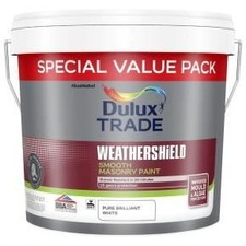 Image of Dulux Trade Weathershield Smooth Masonry Paint Pure Brilliant White 7.5L