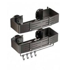 2-Pack Removable Shower Shelves for inside Shower with Towel Bar and Hooks, Show