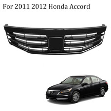 For 2011 2012 Honda Accord Gloss Black Front Bumper Upper Grille Mesh Grill