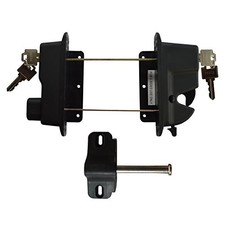 2-Sided Gate Latch, Black, Nylon Polymer, Keyed Alike, Metal