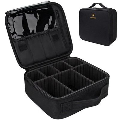 Relavel Travel Makeup Train Case Cosmetic Organizer Small, Black