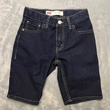 Levis 511 Slim Kids Denim Shorts Adjustable Waist Boys 8 REG Dark Wash Casual