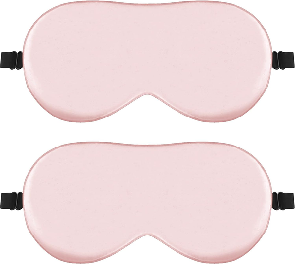 Schlafmaske, 2Er-Pack Schlafmaske Aus Seide, Hautfreundlich Schlafbrille, Mit Ve-image