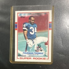Topps 1989 Thurman Thomas #45 Super Rookie (RC) Base Set Buffalo Bills Card. rookie card picture