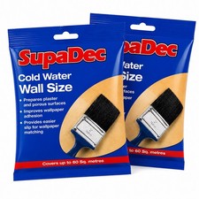 2 Bags Wallpaper Cold Water Wall Size Adhesive Paste Plaster Porous Surface 4.5L