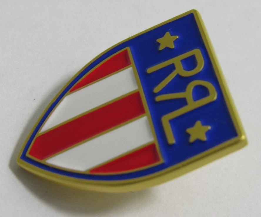 Retro Double RL Ralph Lauren USA Shield Brass Brooch Lapel Pin! - Image 4 of 4