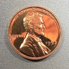 1957 PROOF RED Lincoln Wheat Cent Strong Mirrors Free Shipping! (INV326.8)