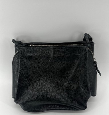 Viola Castellani Italian Leather Hobo Black Bag Shoulder Crossbody VTG