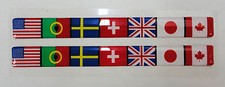 Vintage 80s 90s Automotive Door Handle Insert Accent Trim World Flags