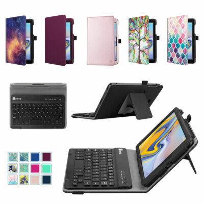 Keyboard Case for Galaxy Tab A 8.0 2018 SM-T387 w/ Removable Bluetooth Keyboard
