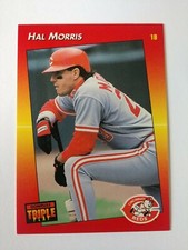 1992 Triple Play Baseball Card #30 Hal Morris Cincinnati Reds
