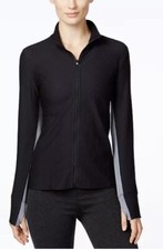 Calvin Klein Wick Womens S Long Sleeve Full Zip Up Activewear Jacket Black