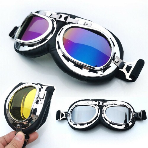 Retro Motorcycle Windproof Goggles Vintage Motorbike Glasses Bike Sports Eyewear - Picture 9 of 22
