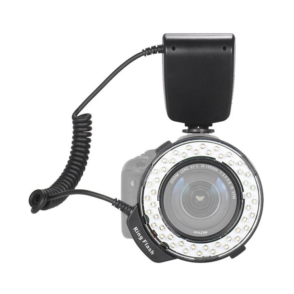 HD-130 Flash Light Macro 48LEDS Ring Light for Nikon Canon Hot Shoe DSLR Camera - Image 3 of 4