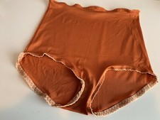 Vtg1950s Nylon Panties Granny Panty Briefs Women Sz 4 Dark Orange Valentines Day