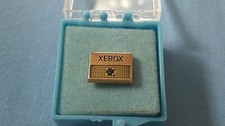 Vintage XEROX Lapel Pin Marked CTO 10kt 1/10 with Green Stone