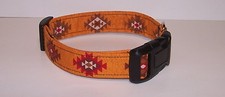 Wet Nose Designs Red Brown and Orange Aztec Dog Collar Southwestern Tribal