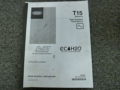 Tennant Model T15 Electric Rider Floor Scrubber Parts Catalog Manual Book xz | eBay