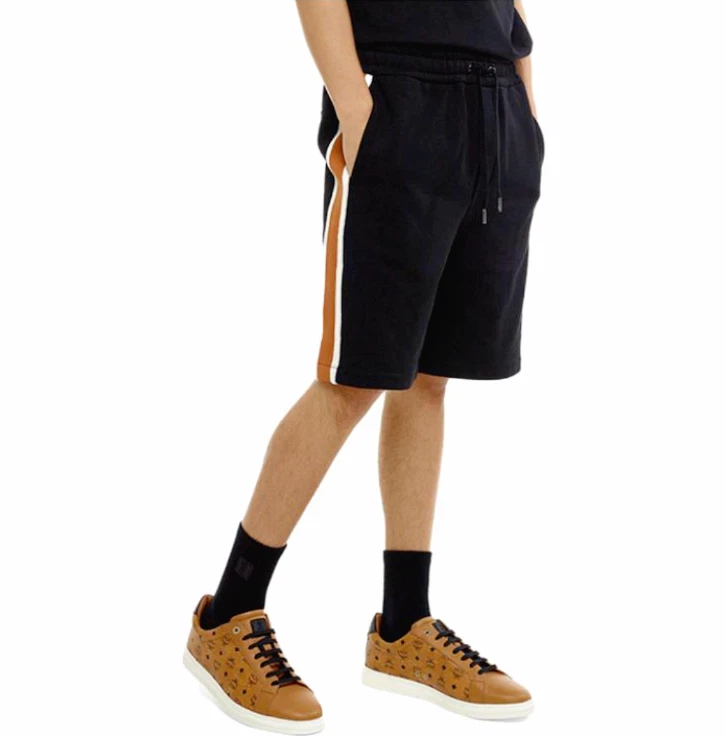 MCM Classic Logo Track Cotton Black Brown Shorts Was$350 NWT