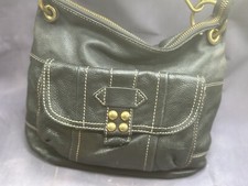 Fossil Black Leather Grayson Crossbody Saddle Bag Adjustable Strap