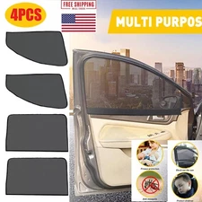4PCS Car Side Window Sun Shade Cover Visor Mesh Shield UV Block Sunshade Screen