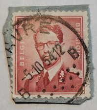 Belgium Postage ~ Daily Postage 2 Francs ~ King Baudouin ~ Posted ~ c.1953 ~ 007