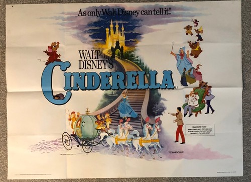 Rare Vintage movie poster Cinderella 1976 Walt Disney