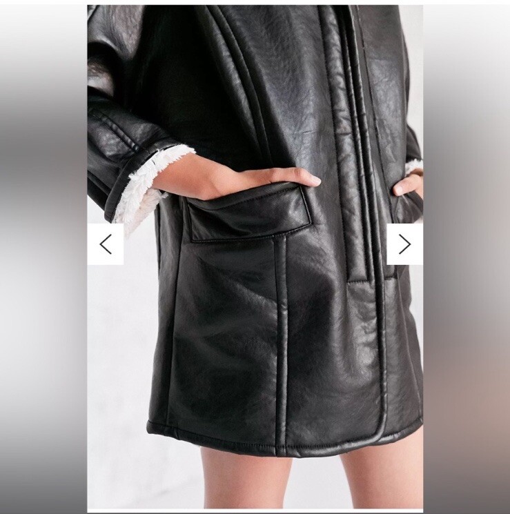 MOVING SALE | NWT Women’s Urban Outfitters Silence+Noise Black Faux Leather Coat image 4