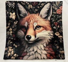 William Morris Abstract Floral Fox Design Linen Throw Pillow Cover Home Decor