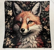 William Morris Abstract Floral Fox Design Linen Throw Pillow Cover Home Decor
