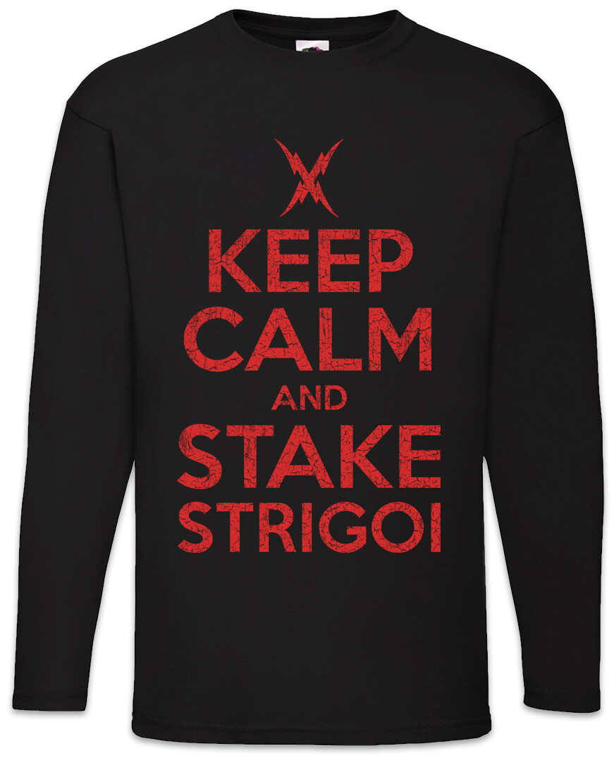 ALTRA T shirt manica lunga uomo Keep Calm And Strake Strigoi The Vampire Fun Strain