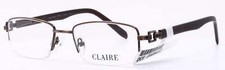 Claire CLA-16-22 Bronze Rectangle Womens Half Rim Eyeglasses Frames 51-17-138