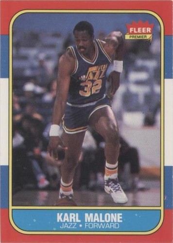 1986-87 Fleer #68 Karl Malone Utah Jazz Rookie Basketball Card CSG