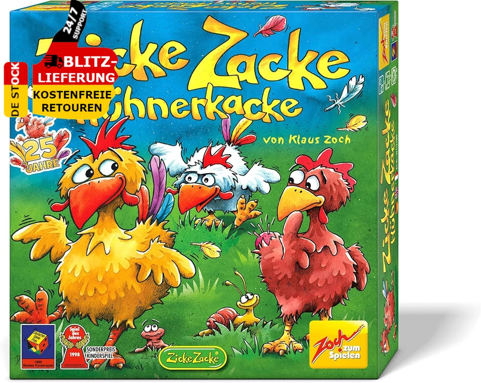 ZOCH ZUM SPIELEN Zoch Zicke Zacke Hühnerkacke Das Rasante Gedächtnisrennen Kinderspiel 2-4 Pers.